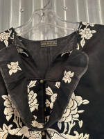 Vintage Chinese pantsuit; red Mandarin top