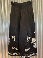 Vintage Chinese pantsuit; red Mandarin top