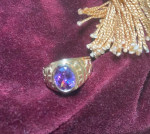 beautiful ring with amethyst stone 14k gold, new