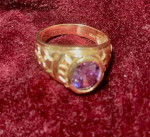beautiful ring with amethyst stone 14k gold, new