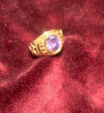 beautiful ring with amethyst stone 14k gold, new