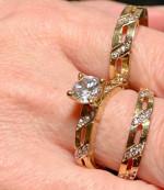 wedding rings two women's one men's brand new gold
