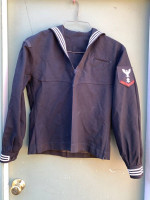 U.S. NAVY Mens Jumper Sailor NMCB-3 Cracker Jack Blue Uniform Top Wool