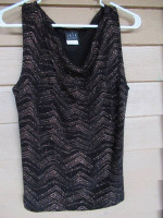 Sparkly Black/Gold Sleeveless Top, Sized M