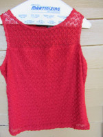 Red Sleeveless Dressy Top, Size M/L