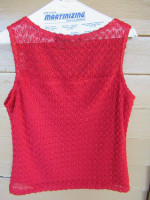 Red Sleeveless Dressy Top, Size M/L