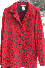 Sag Harbor Red/Black Womens Dress Top/Jacket