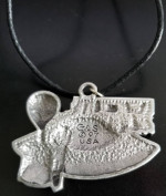 Vintage Roswell 1997 Metal Pendant Made in the USA and Alien Earrings