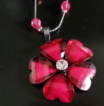 Brand New - MIXIT Color Flower Necklace (10"L) and Matching Earrings