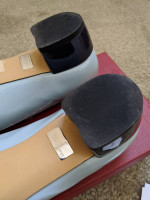 Gorgeous Authentic Salvatore Ferragamo Vara Heels 6.5C Blue Pastel Pat