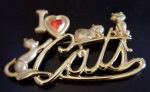 Cute I Love Cats Lapel Pin / Brooch