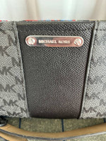 Michael Kors Silver/Black MK Signature Wonder Woman Adjus/Belt Fanny P