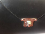 Custom Made Black Leather Handbag Purse w Red Inside Flap
