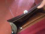 Custom Made Black Leather Handbag Purse w Red Inside Flap