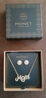 Brand New - Monet Jewelry 2 Piece Fashion Jewelry Set – “Mom” Necklace