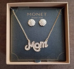 Brand New - Monet Jewelry 2 Piece Fashion Jewelry Set – “Mom” Necklace