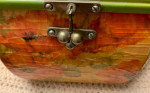 Vintage Wood Poppy Flower Box Purse