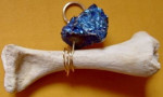 Vintage Pendant of Bone and Chalcopyrite Peacock Ore