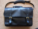 Hidesign black executive bag, solid brass fittings, classic leather