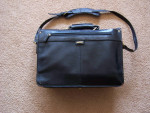 Hidesign black executive bag, solid brass fittings, classic leather