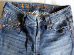 Ladies Rock Revival Straight Leg Low-Rise Denim Blue Jeans 26x33