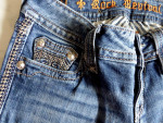 Ladies Rock Revival Straight Leg Low-Rise Denim Blue Jeans 26x33