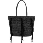 Magid Straw Faux Leather Fringe Tassel Tote Bag - Brand New with Tags!