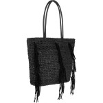 Magid Straw Faux Leather Fringe Tassel Tote Bag - Brand New with Tags!