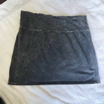 Black acid wash stretchy mini skirt