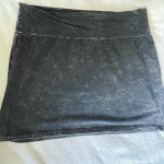 Black acid wash stretchy mini skirt