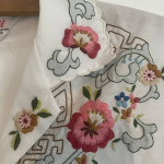 Daffodil Blouse Size M Embroidered Shirt Short Sleeve Floral Vintage