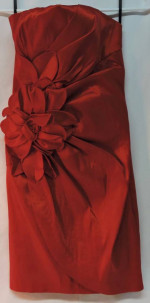 Jessica McClintock Red Strapless Formal Cocktail Party Mini Dress 6