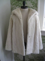 Real Vanilla White Mink Fur Coat