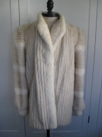 Real Vanilla White Mink Fur Coat