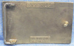Vtg Sky West Brass Belt Buckle Turquoise Rising Moon Over Mountains