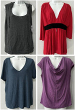womens 4 pc blouse shirt tunic lot - sz L