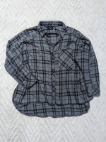 Oversized Plaid Gray Flannel
