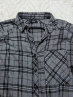 Oversized Plaid Gray Flannel