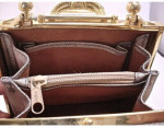Vintage Evening Bag Silver Fabric Goldtone Hardware Detach Strap
