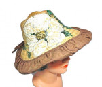 Vintage Straw Bonnet Hat Hand Painted '30s Ruffle Brim Designed by Zoe