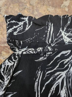 Like New Black and White Abstract Paper Bag Shorts
