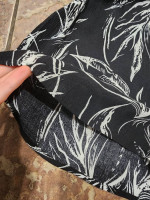 Like New Black and White Abstract Paper Bag Shorts