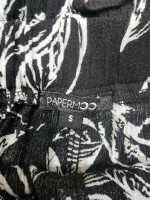 Like New Black and White Abstract Paper Bag Shorts