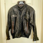 vintage leather biker jacket