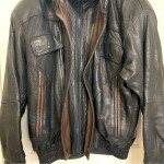 vintage leather biker jacket