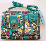 NEW Kathy Van Zeeland Organizer Bag with Croco Embossed Trim