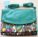 NEW Kathy Van Zeeland Organizer Bag with Croco Embossed Trim