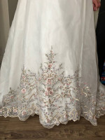 Floral Embroidered Wedding Dress- Size 4
