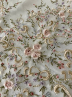 Floral Embroidered Wedding Dress- Size 4