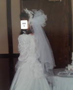 ALFRED ANGELO EMBELLISHED BRIDAL GOWN and VEIL (Sz 4)